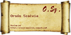 Orsós Szalvia névjegykártya